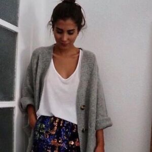 Zara Grey Oversized Cardigan